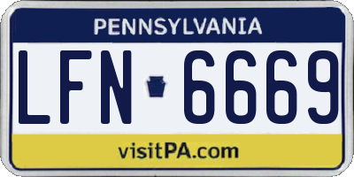 PA license plate LFN6669