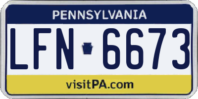 PA license plate LFN6673