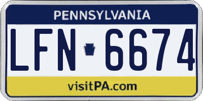 PA license plate LFN6674