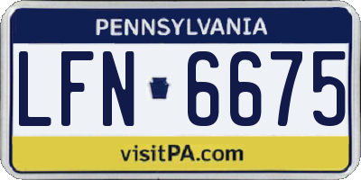 PA license plate LFN6675