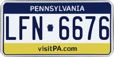 PA license plate LFN6676