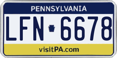PA license plate LFN6678