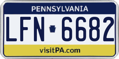 PA license plate LFN6682