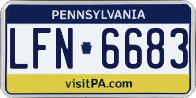 PA license plate LFN6683