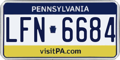 PA license plate LFN6684