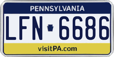 PA license plate LFN6686