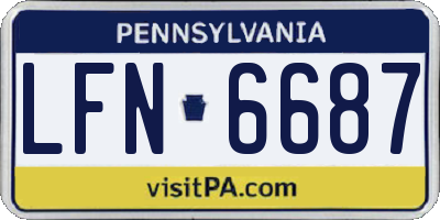 PA license plate LFN6687