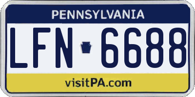 PA license plate LFN6688