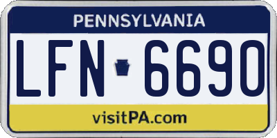 PA license plate LFN6690