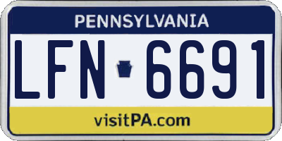 PA license plate LFN6691
