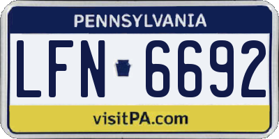 PA license plate LFN6692