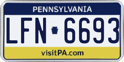 PA license plate LFN6693