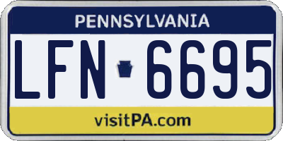 PA license plate LFN6695