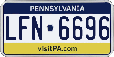 PA license plate LFN6696