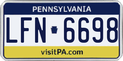 PA license plate LFN6698