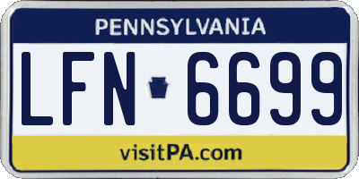 PA license plate LFN6699
