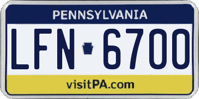 PA license plate LFN6700