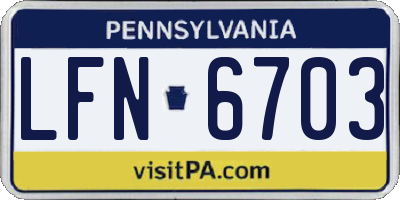 PA license plate LFN6703