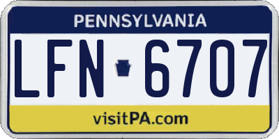 PA license plate LFN6707