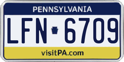 PA license plate LFN6709