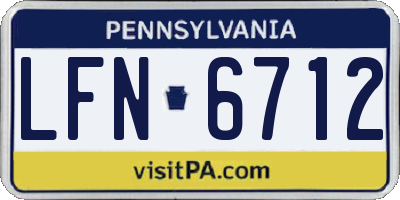 PA license plate LFN6712