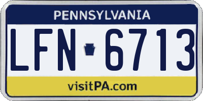 PA license plate LFN6713