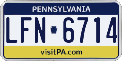 PA license plate LFN6714