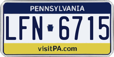 PA license plate LFN6715