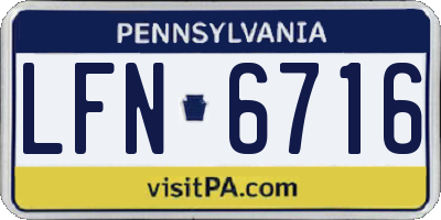 PA license plate LFN6716