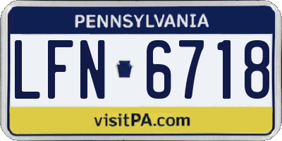 PA license plate LFN6718