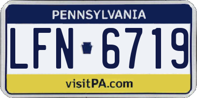 PA license plate LFN6719