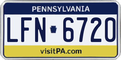 PA license plate LFN6720