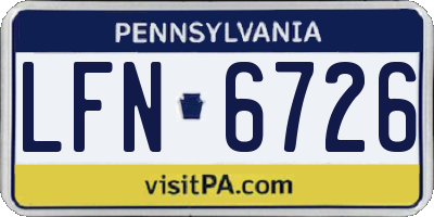 PA license plate LFN6726