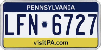 PA license plate LFN6727