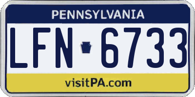 PA license plate LFN6733