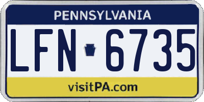 PA license plate LFN6735