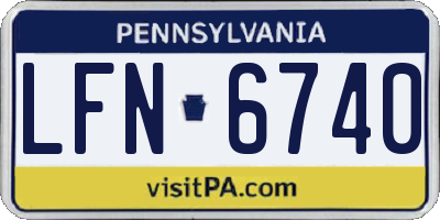PA license plate LFN6740