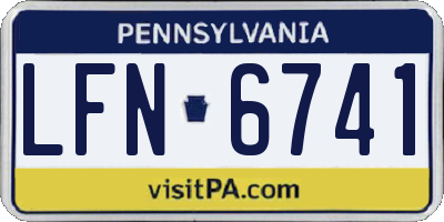 PA license plate LFN6741