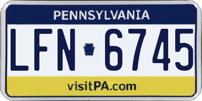 PA license plate LFN6745