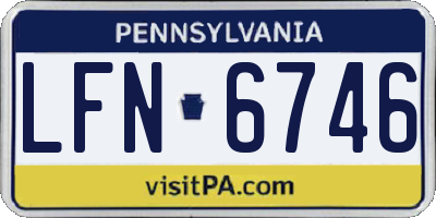 PA license plate LFN6746