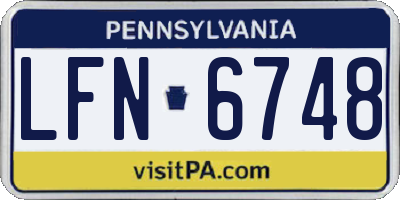 PA license plate LFN6748
