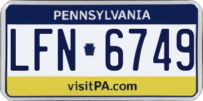 PA license plate LFN6749