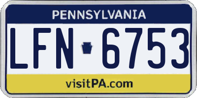 PA license plate LFN6753