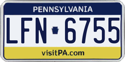 PA license plate LFN6755