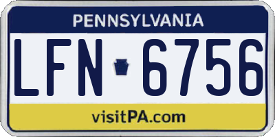 PA license plate LFN6756