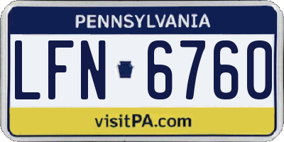 PA license plate LFN6760