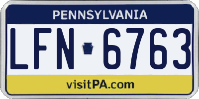 PA license plate LFN6763
