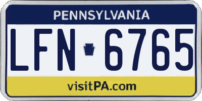 PA license plate LFN6765