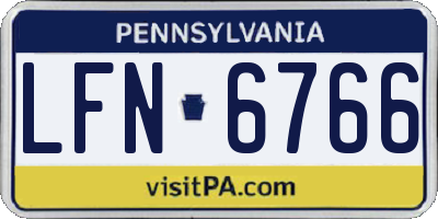 PA license plate LFN6766