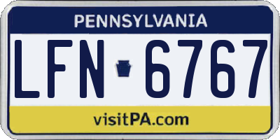 PA license plate LFN6767